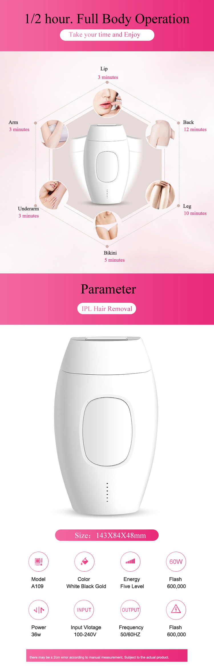 Mini Handset Portable Skin Rejuvenation Display Laser Painless Permanent Hair Removal Remover Epilator Machine Ipl At Home