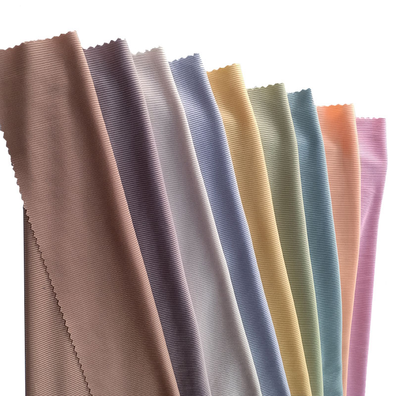 rib knit fabric spandex 85%POLY 15%SPANDEX 2x2 rib knit jersey fabriccold feeling summer fabrics