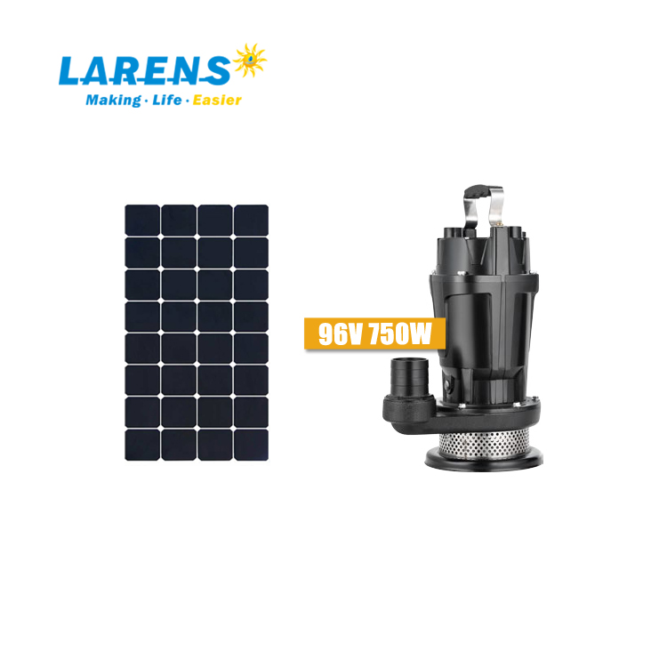 Погружной водяной насос для пруда на солнечной батарее постоянного тока, 750 Вт, 1 л.с.