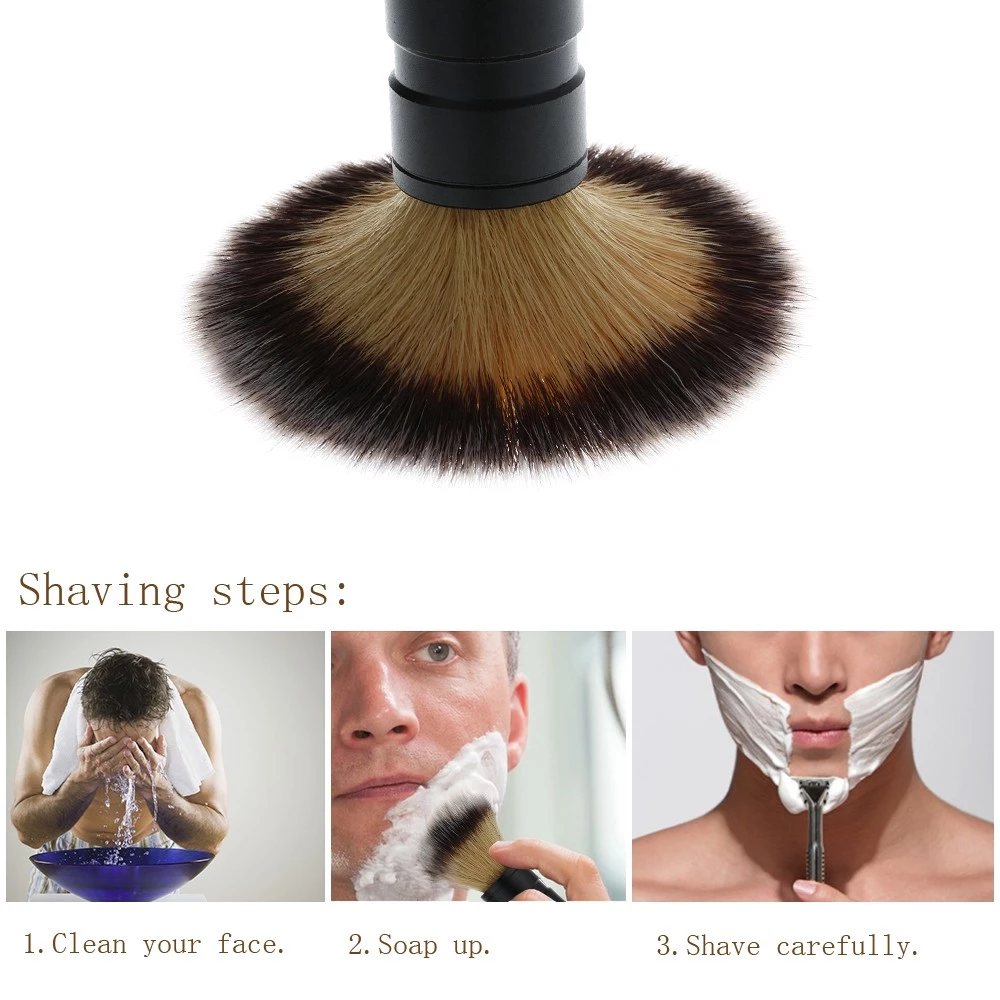 Black Aluminum Oxidation metal handle bristle beard brush for beard soap shaving