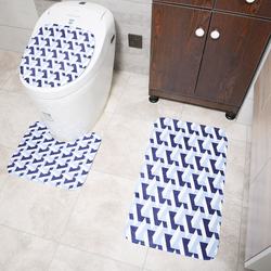 Custom Made Personaised Digital Printing Soft Anti Slip Floor Foot Bath Rugs Toilet Mat 3 Pieces Sets For Bath Room