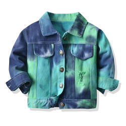 Fashion Children Clothing Tie Dye Long Sleeve Boys Denim Jacket Kids Coats Boy's Jackets -PT