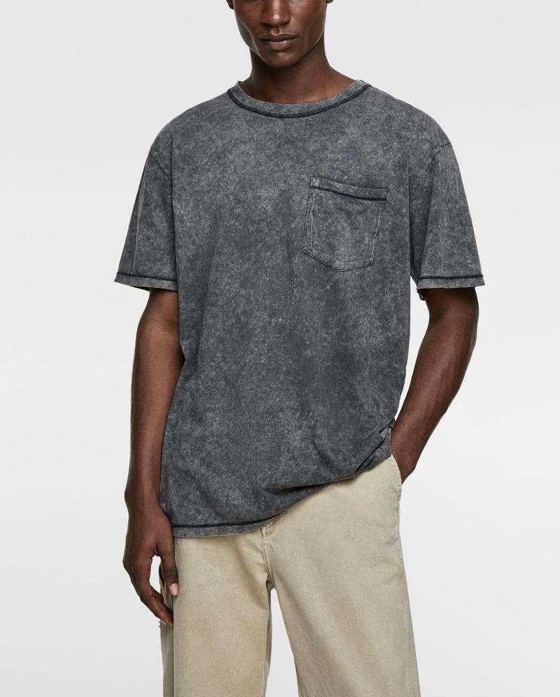 Promoción spanish, Compras online de spanish promocionales Hombre Manga Corta Camisa Denim Verano Oscuro Lavado Medio