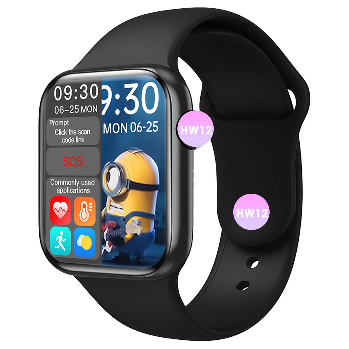 HW12 Новое поступление быстрая доставка в наличии оптовая продажа 2021 большой полноэкранный Amoled водонепроницаемые умные часы женские умные часы