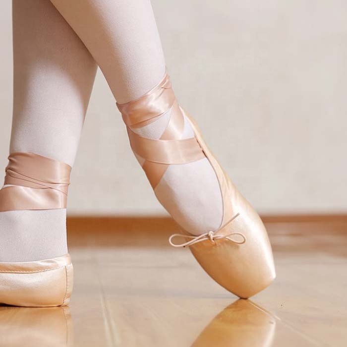 Girl Adult Womens Satin Ballet Dance Pointe Shoes Leather Toe Comfortable HOT A3