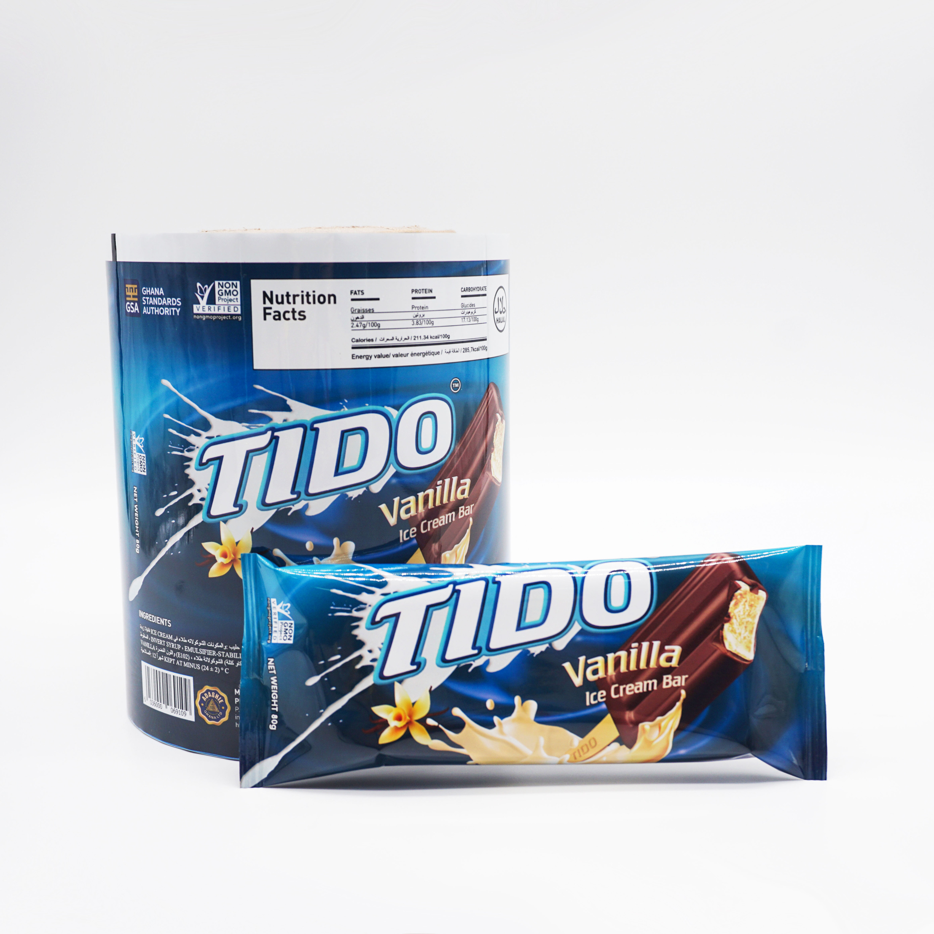 Custom Printed Chocolate Ice cream Stick Bar Plastic Packaging Bag