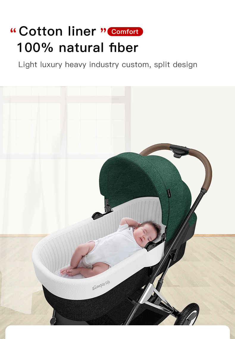 High view baby stroller can sit or lie down two-way shock absorbent portable folding baby stroller
