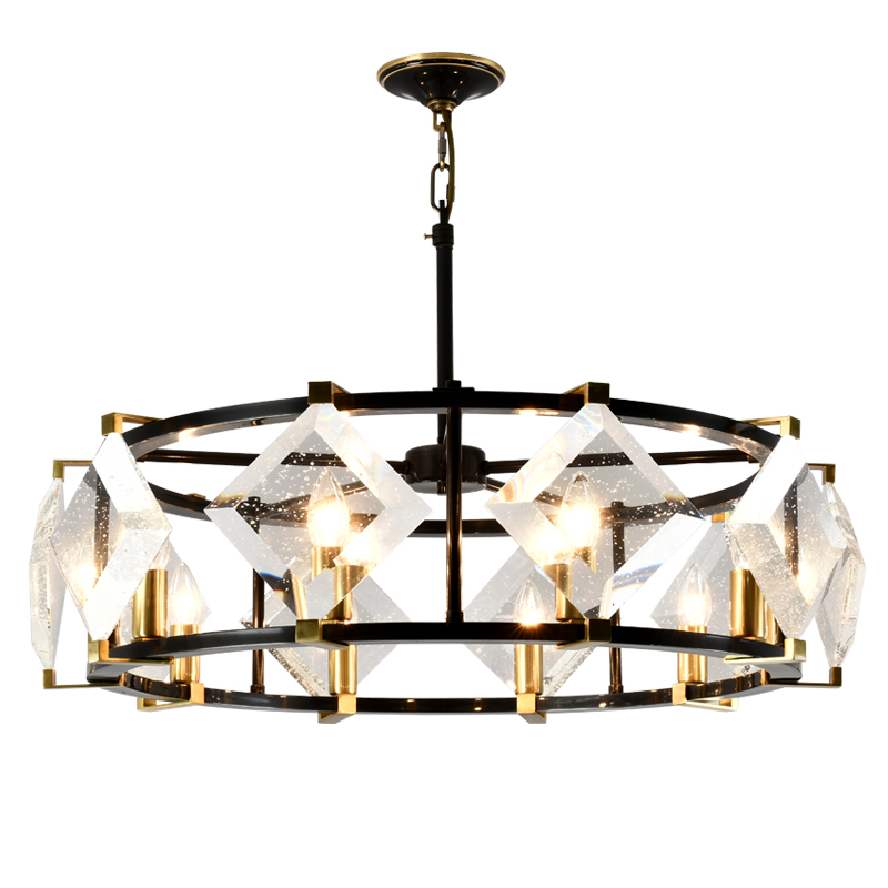Art Copper Indoor Villa Fancy Design Pendant Artist Chandelier Crystal Lamps Modern Luxury Living Room Interior Glass Lighting