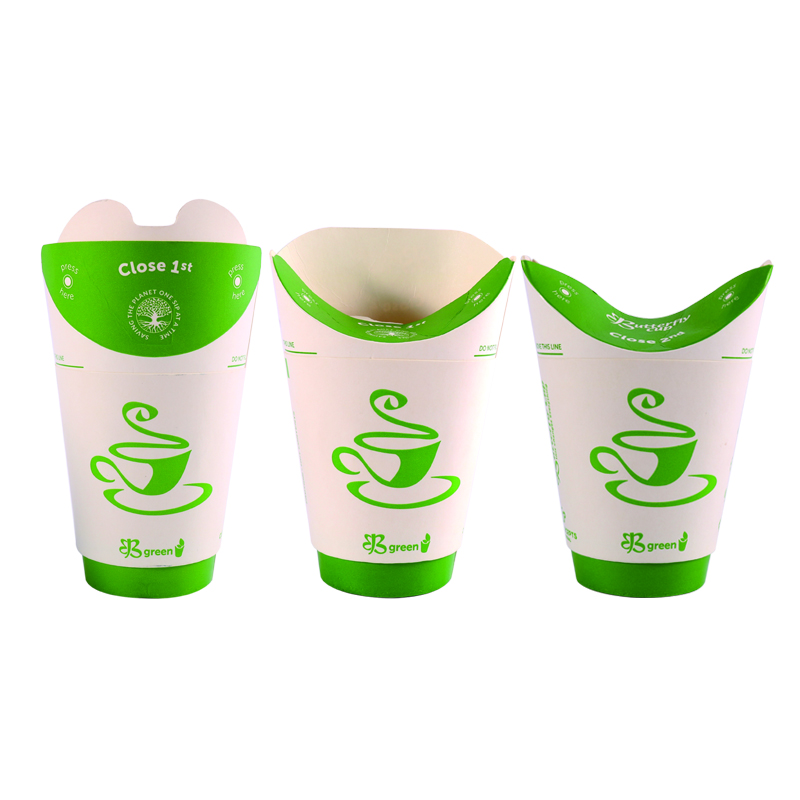 BIOPBS coated new green butterfly paper cup no more plastic lid