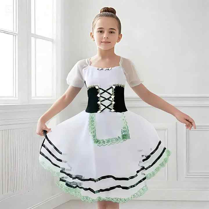 Children's Green Ballet Tutu Dress For Stage Performance & Oem