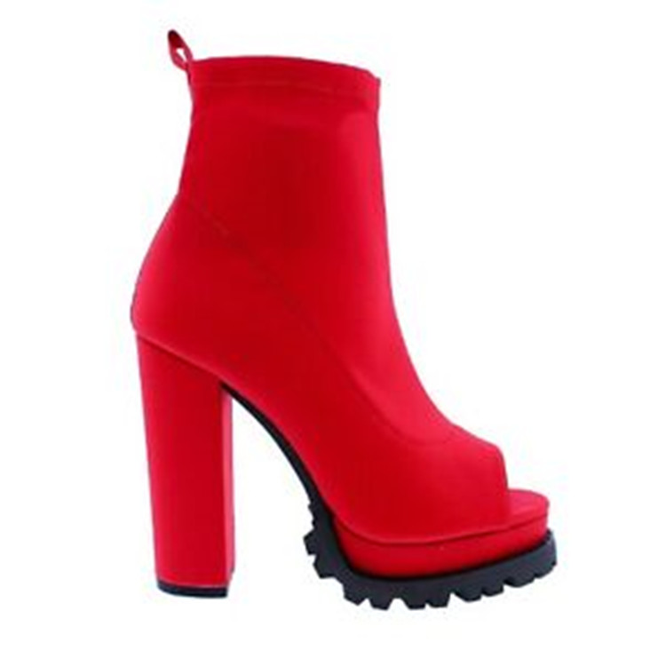 Women Zip Peep Toe Leopard Ankle Boots Autumn New Ladies Snake Pattern Platform Thick High Heels Booties