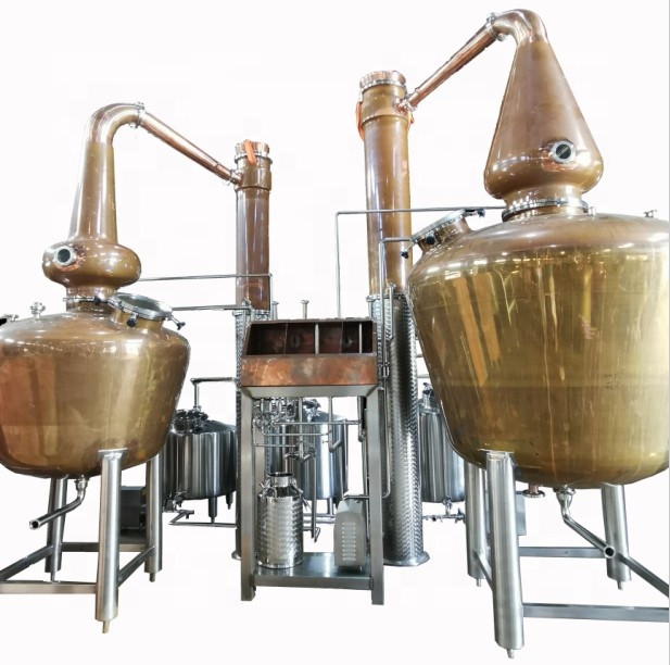 Краситель 1000L 3000L, двойной медный горшок, оборудование для производства спиртовой Дистилляции Этанола