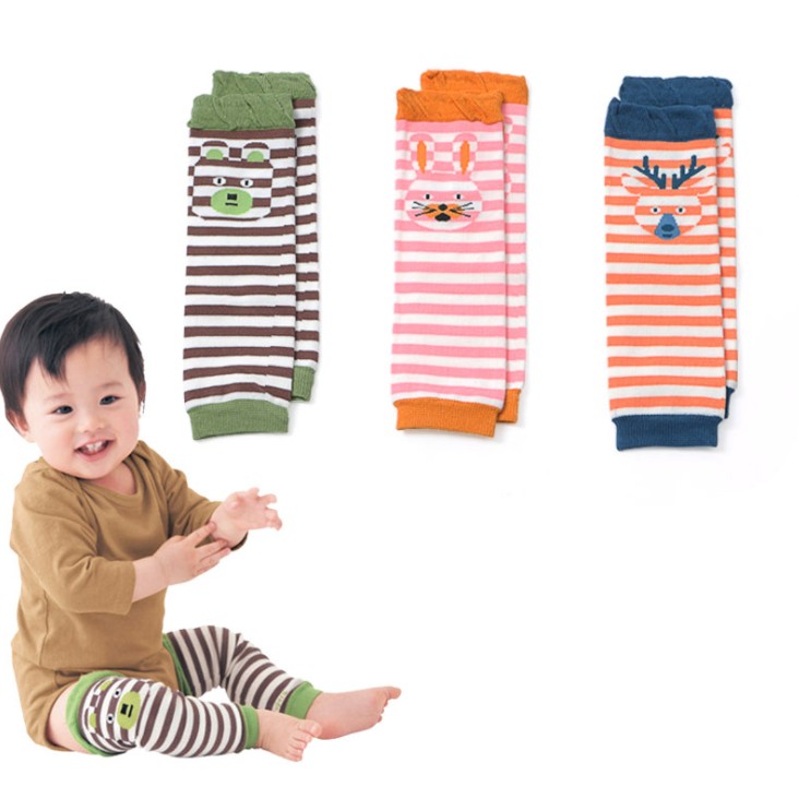 MIA Baby Leg Warmers Girls stripe Soft Socks Toddler Crawling Knee Pads Floral Printing Kneecap Winter baby girl leggings