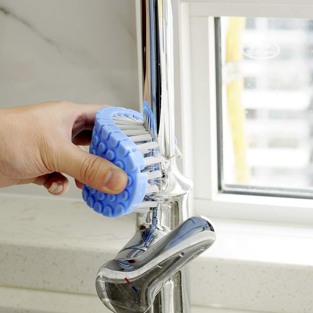 home kitchen & bathroom soft bendable flexible faucet cleaning scrub 2 in 1 cleaning floor brush