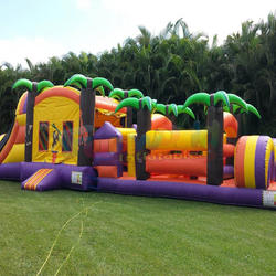 Wholesale playground giant adult interactive bouncer slide bounce house inflatable obstacle course