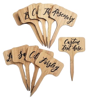 Customized T-shaped labeling marker tray tray marker tool bamboo wood garden mark diy quiz plant mark wooden plant label