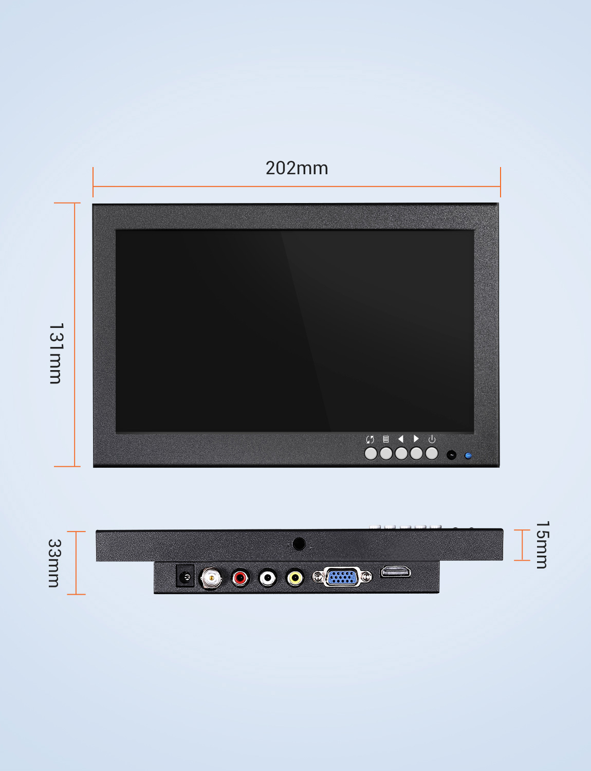 Eyoyo 8インチ16:9 HDMIモニター - 1280X720 IPSフルビューディスプレイ