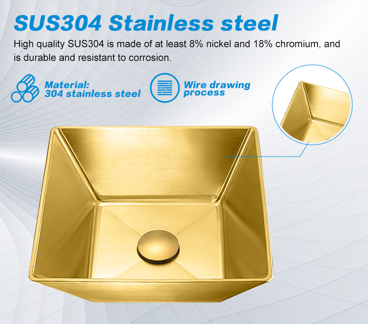 Good Selling Stainless Steel Above Counter Wash Basin Easy Clean Wash Basin