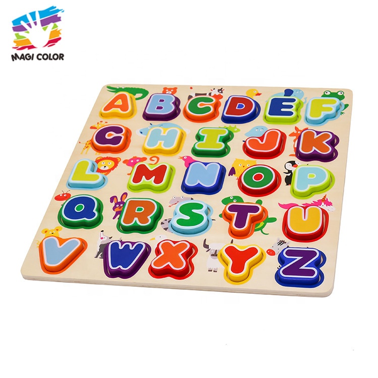 Готовая к отправке обучающая детская деревянная игрушка животное Алфавит головоломка для раннего обучения W14B113