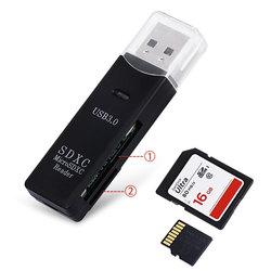 2 in 1 USB 3.0 memory card reader SD TF combo supports SDXC for Christmas Xmas gift