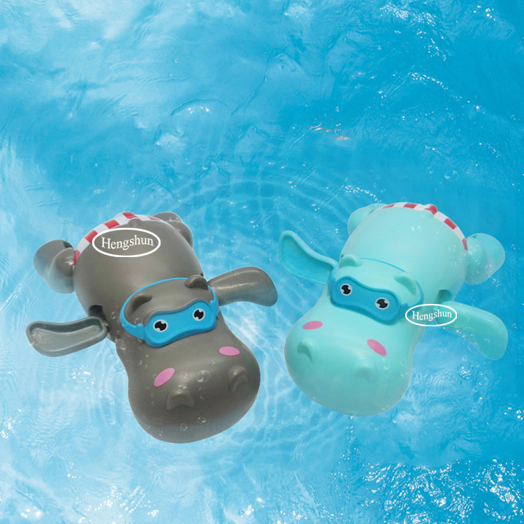 Рекламная Экологически чистая детская пластиковая Бегемот, заводная плавательная игрушка
