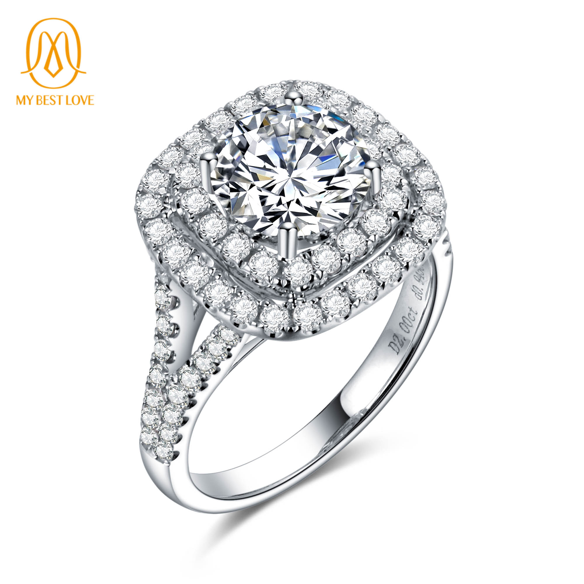 AAA Gems Big Diamond 18K 14K 10K White Gold Moissanite Ring Hip Pop Jewelry Gold Moissanite Ring for Men