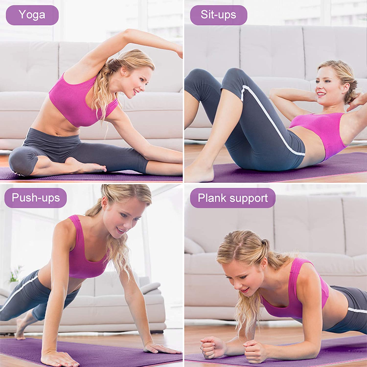 Luming YM-023 Eco freundliches TPE-Yoga Mat Non-Slip Workout Mat für Yoga, Pilates und Übungen mit tragendem Bügel