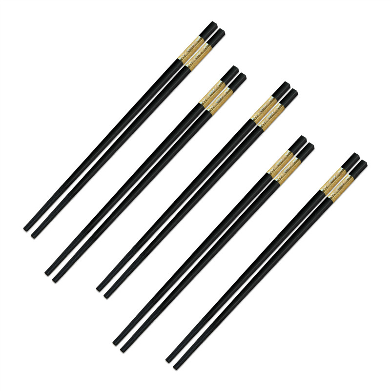 Высокоэффективные и удобные китайские палочки для еды, желтые дизайнерские палочки для еды из сплава