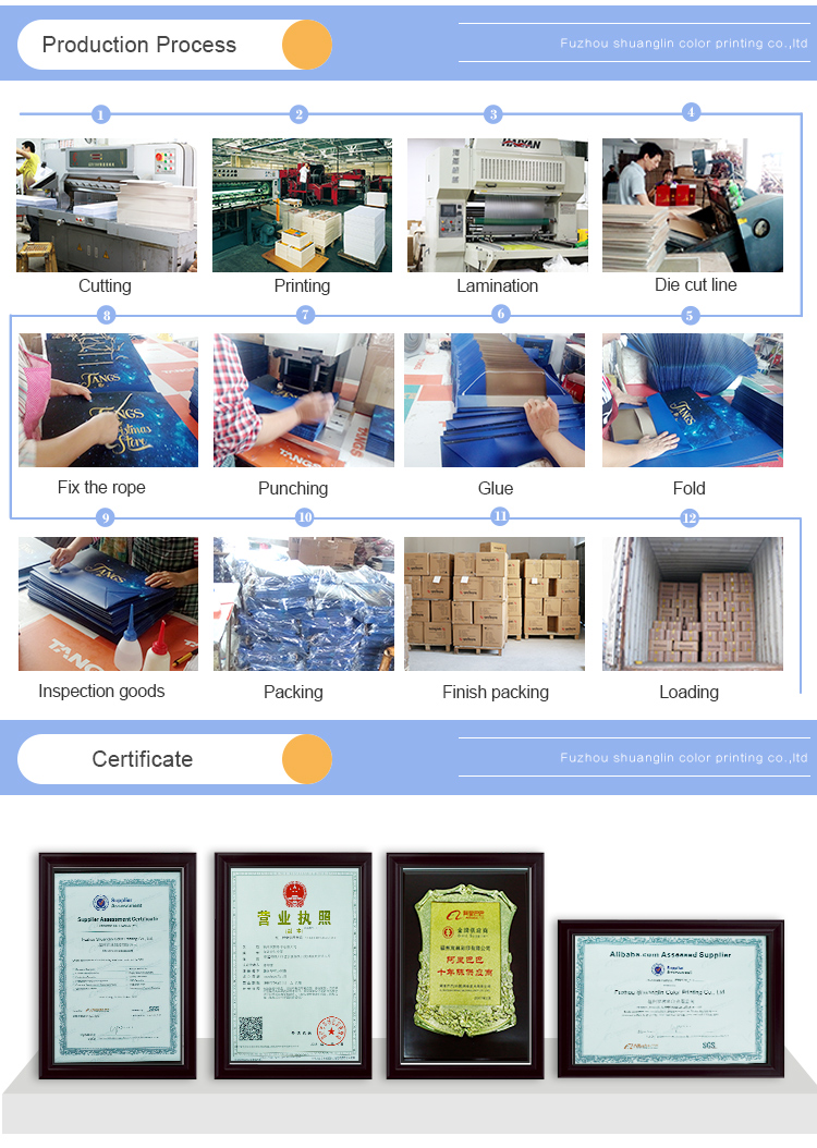 New low price t mix color printing hot foil white kraft paper bag with handle