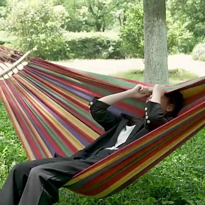 Hamac Lit Suspendu pour Camping et Balançoire Extérieure - Elegant