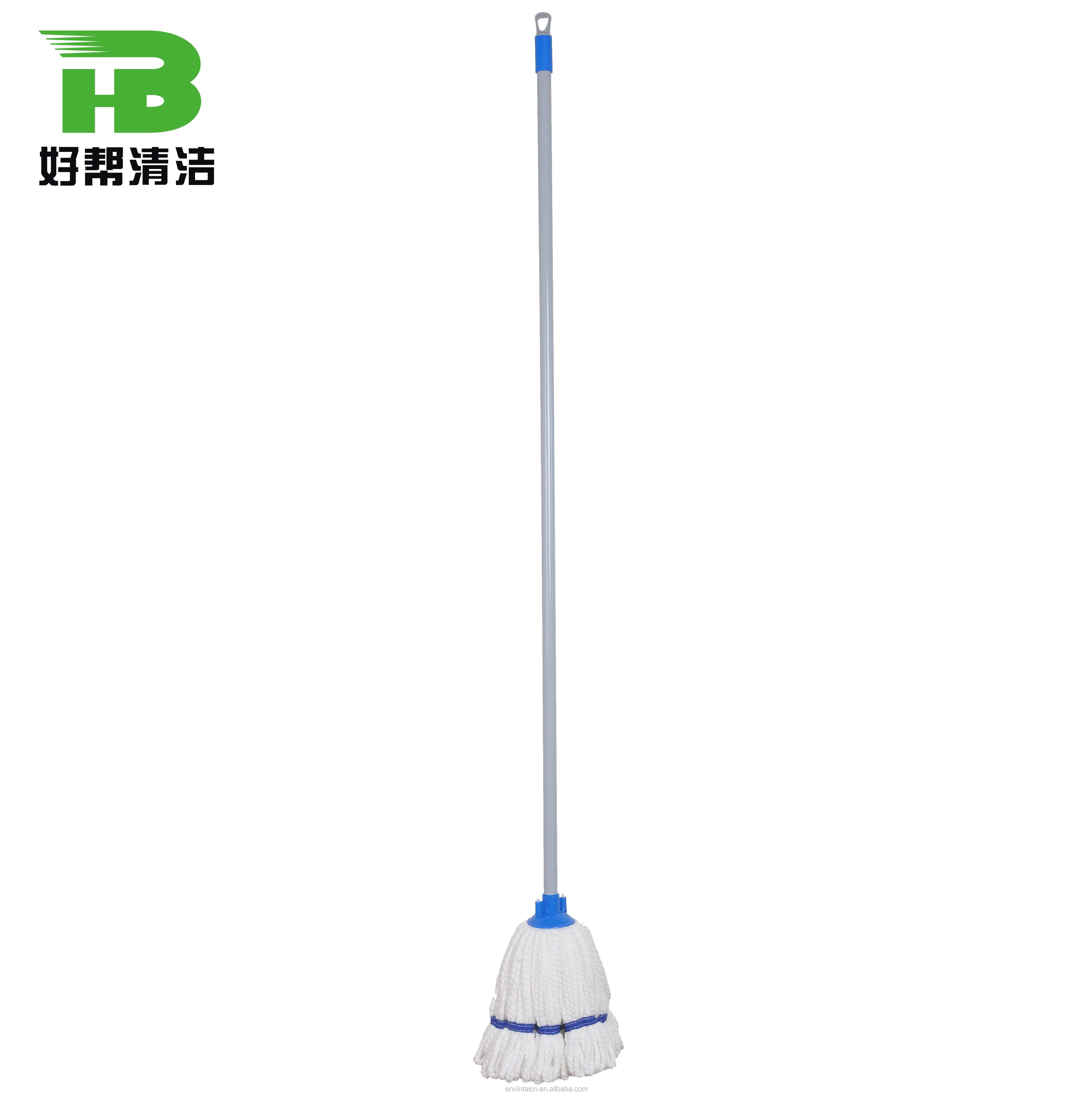 Plastic polyester mop head with painted iron stick white color made in China