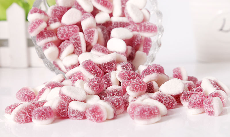 198g soft chew sweet and sour jelly flavored grape fudge gummy