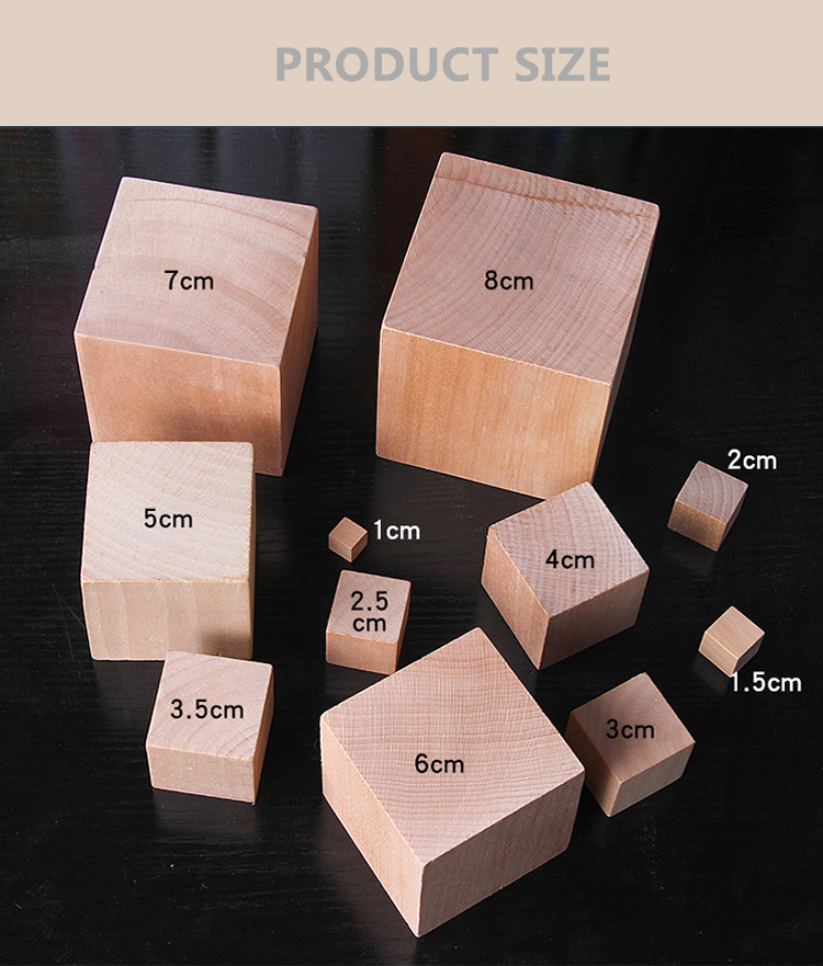 Hot Wholesale Custom Colorful Blocks  Developming Kids Imagination  Educational Toys Wooden Cube Building  Toys 2.5 cm