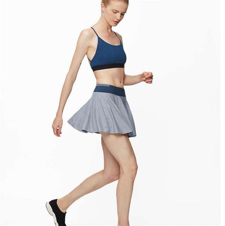 Athleisure устойчивая спортивная короткая переработанная одежда для тренажерного зала, Женская теннисная юбка с шортами
