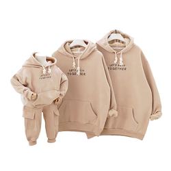 SADI boa qualidade família mãe e filho roupas de manga longa definir mulheres moletom com capuz 90% algodão de lã hoodies
