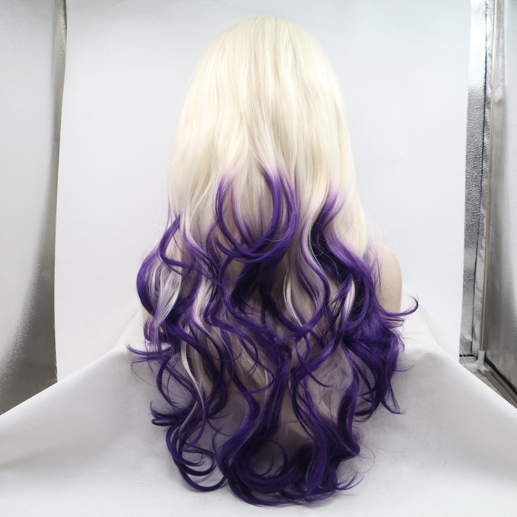 Blonde hair purple ombre