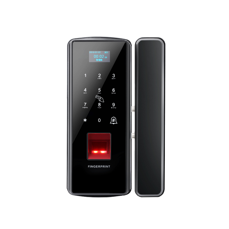 Commercial Remote Control Smart Access Control Biometric Fingerprint Digital Glass Door Lock Digital Slide For Home Glass Door