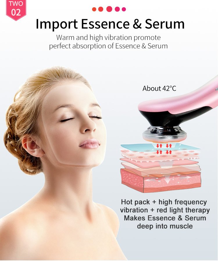 RTS Facial Clean Product EMS Galvanic Machine Red Blue LED Hot Cold Skin Tightening Device Face Lifting Massager