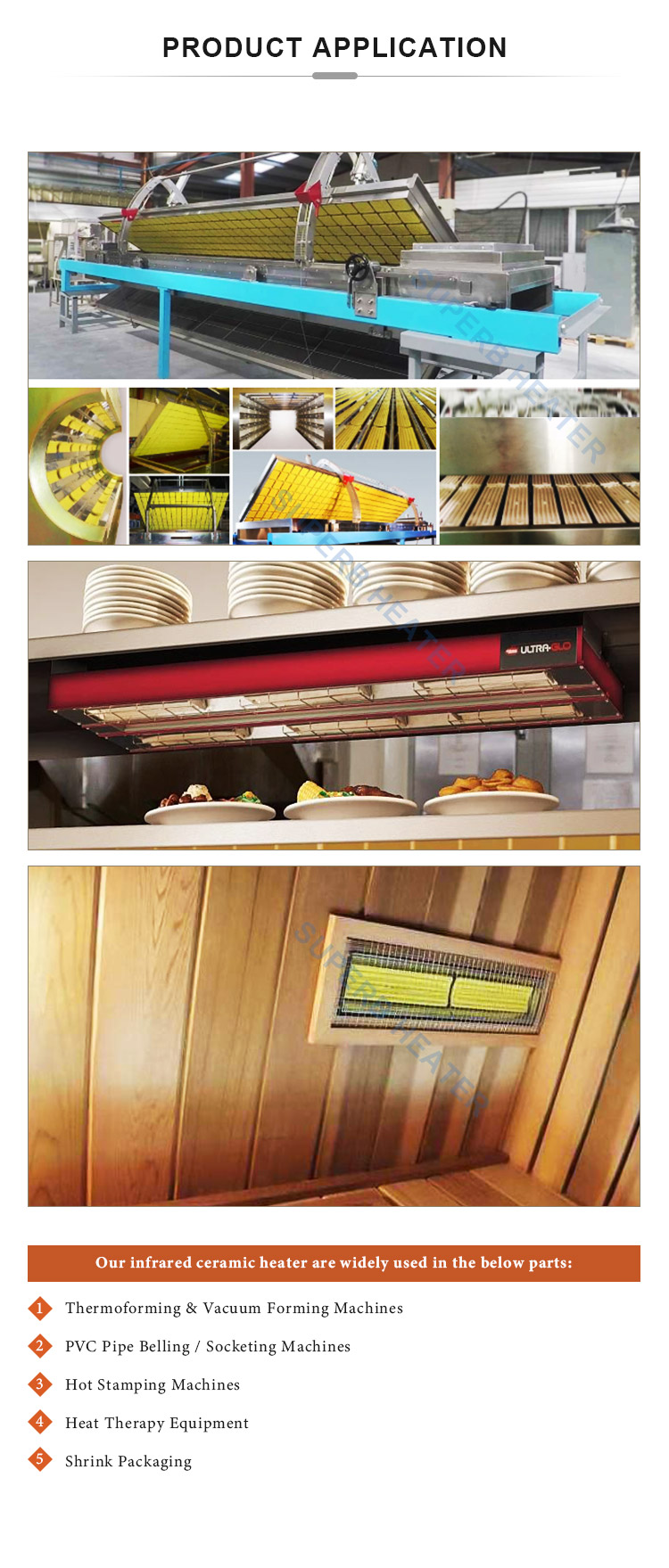 220V 1000W Far Infrared Ceramic Heater(60X245mm)