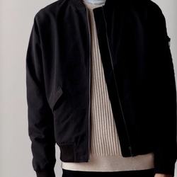 rClassic Men' Spring/Autumn Bomber Jacket peached microfibre