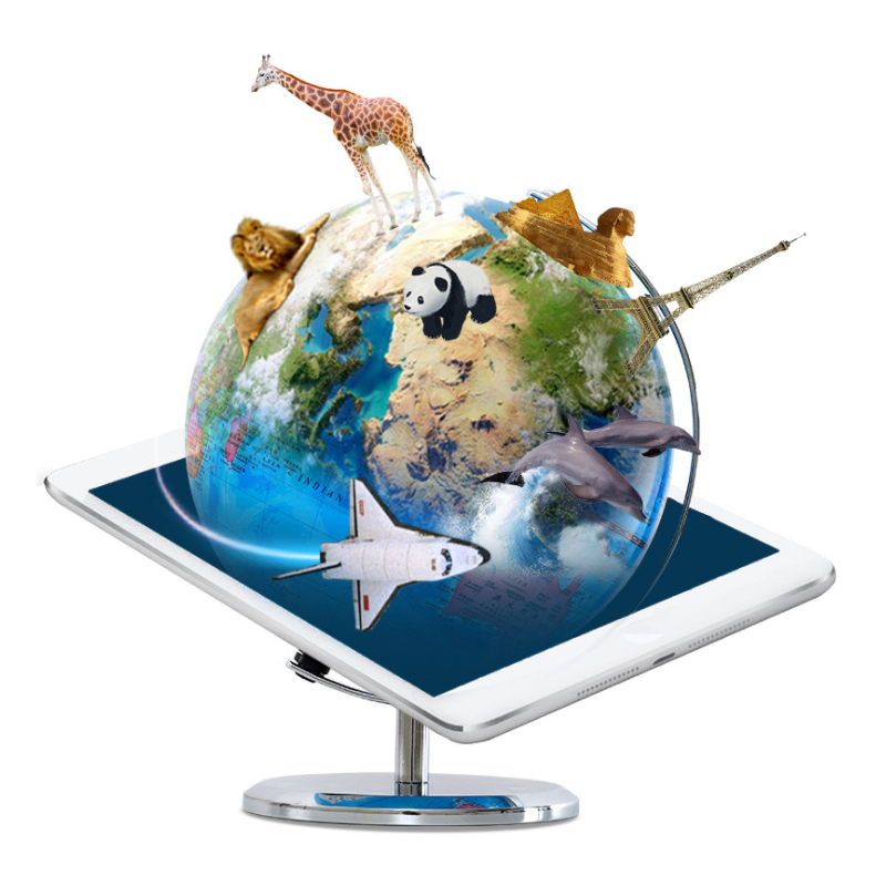 Kids School Home Intelligent Toy Ar Globe Adventure AR Educational World  Geography Realistic 3D Scenes with Led Light