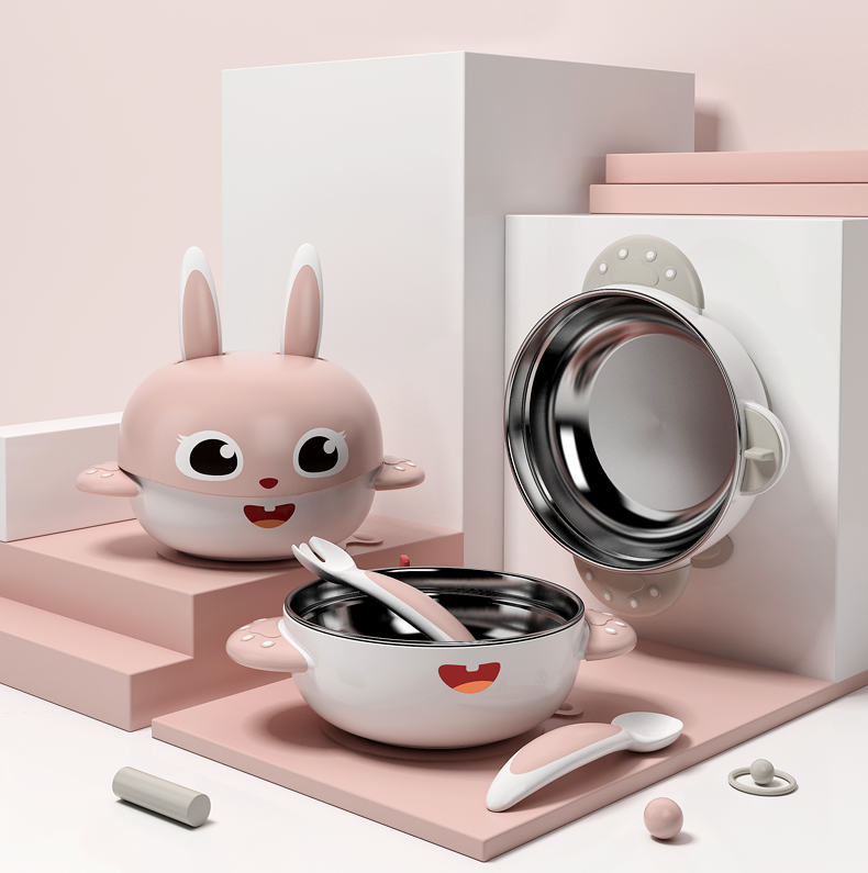 Силиконовая чаша из нержавеющей стали, подогреватель детского питания с крышкой