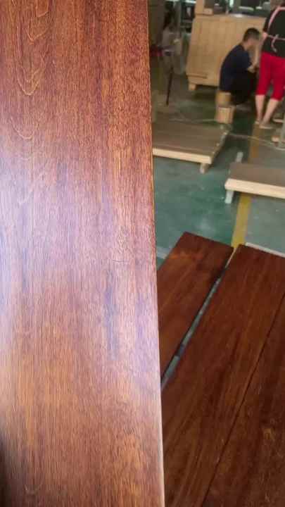 Hand Scraped Walnut Color Maple Hardwood Flooring - Durable & Stylish