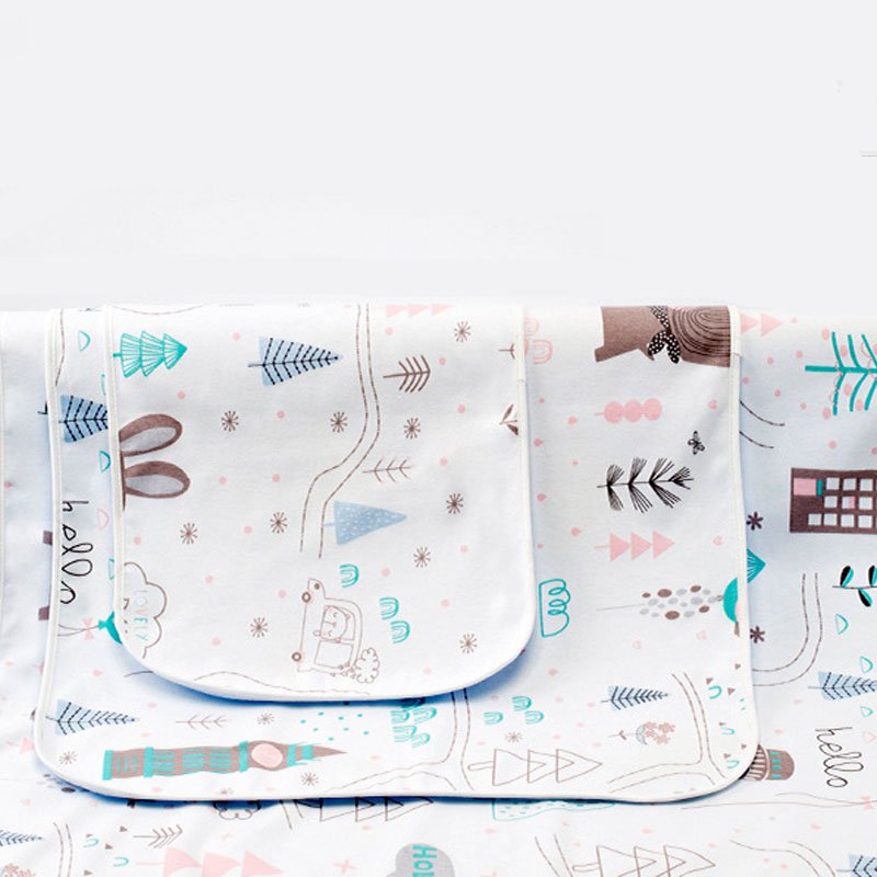 Двухсторонний хлопковый бамбуковый водонепроницаемый впитывающий моющийся ТПУ детский пеленальный коврик