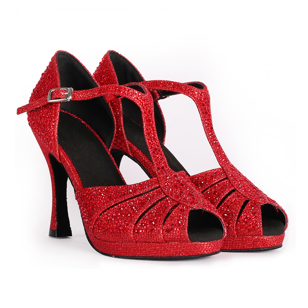 Женские свадебные туфли Suphini, красные блестящие туфли на платформе для сальсы, бачаты