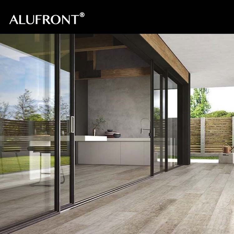 Vidro duplo Isolamento Térmico de Alumínio Da Porta Deslizante para o Comércio exterior