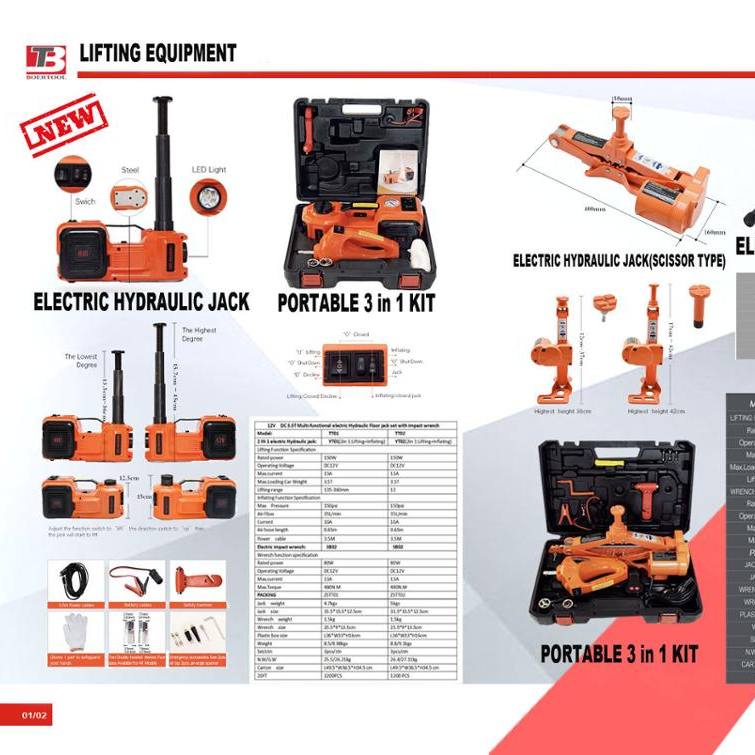 12V DC Электрический гидравлический Напольный домкрат и набор электрических гаечных ключей