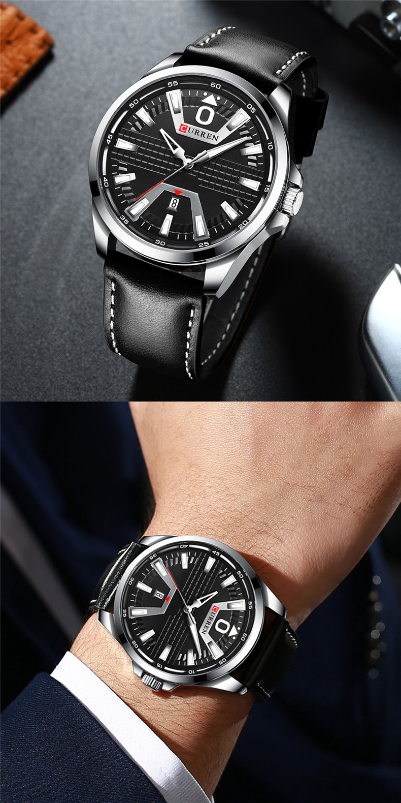 Nouvelle marque de mode CURREN montre à Quartz hommes bracelet en cuir hommes affaires montre-bracelet Auto Date mâle horloge Relogio Masculino