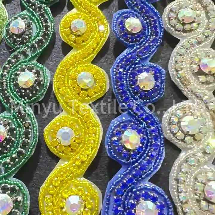 rhinestone beads for dresses Gorgeous Crystals Pearls Beads Bridal Sash Black