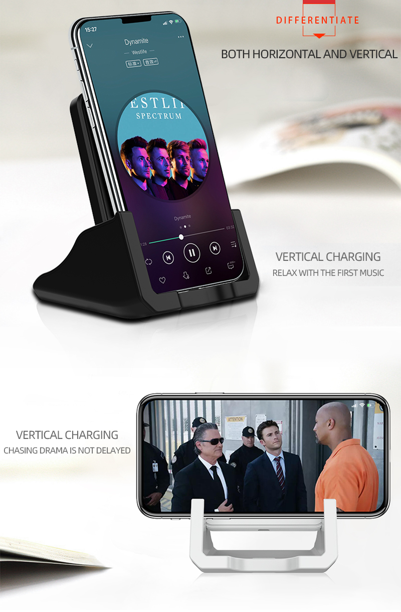 Hot New A9189  Desk Stand Qi 10W Fast Charger Wireless Mobile Phone Charger Vertical Wireless Charger Induction Charging Base